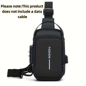 TEMU 남성용 새해 체스트백, 사계절용, 크로스바디 스타일, 새해를 위한 훌륭한 선물, 도난 방지 조합 잠금 장치가 있는 여행용 가방, 싱글 숄더 체스트백, 트렌디한 남성 캐주얼 가방, 발렌타인데이 선물