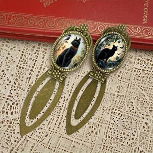 TEMU 무유 2개 세트 빈티지 박쥐, 까마귀, 검은 고양이 북마크 - 핸드메이드 스타일 새 북마크, 책, 저널, 독자용 - 학생, 선생님, 작가, 독자에게 어울리는 귀여운 독서 선물