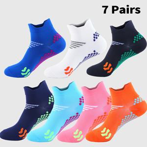 TEMU 7켤레 남성용 압박 발목 양말 - 러닝, 사이클링, 헬스, 하이킹 및 멀티스포츠용 - 부드럽고 통기성 좋은 탄력적 디자인, 남성 스포츠, 액티브 라이프스타일, 피트니스 애호가를 위한 두꺼운 양말