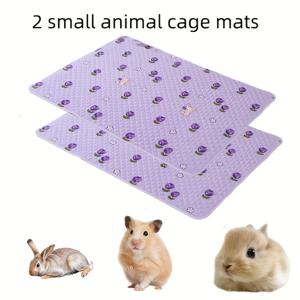 TEMU 2개 세트의 워셔블 기니피그 패드, 크기 119.38X78.74 Cm - 햄스터, 토끼, 다람쥐와 같은 소형 애완동물을 위한 부드러운 폴리에스터 라이너, 재미있는 디자인으로 서식지 꾸미기에 완벽