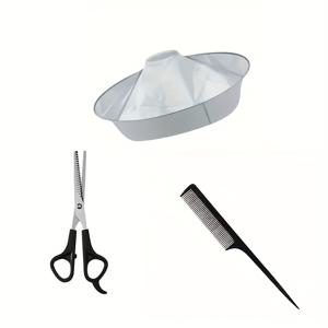 TEMU 3pcs 헤어 커팅 케이프 세트, 헤어 스타일리스트 전용 도구 조합, 자가 트리밍 홈 분할 끝 트리밍 키트, 조절 가능한 넥라인 스타일링 케이프 우산, 살롱 및 가정용 헤어컷에 적합