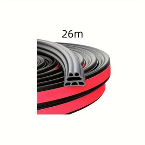 TEMU 도어 고무 씰 - 삼중 레이어 날씨 보호, 방음 및 먼지 차단, 블랙, 11mm X 9mm, 트렁크 및 후드용 유연한 천연 고무, 도어 씰 | L자형 씰 | 탄성 고무