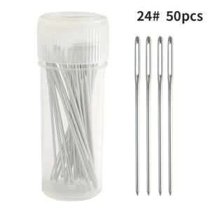 TEMU 50/60개 크로스스티치 특수 바늘 22/24/26 세 가지 옵션, 수제 자수 DIY 자수바늘, 바늘 보관함 및 실 꿰기 도구 포함