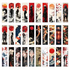 TEMU 32개 일본 우키요에 책갈피 세트 (빨간 태양 , 벚꽃, 기사, 코이 모양). 이 예술적인 책갈피는 독특하고 정교한 디자인으로 페이지에 생생한 색상을 더해줍니다.