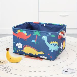 TEMU 대형 공룡 프린트 재질 보관용 바구니 - 옷, 장난감 및 더 많은 것을 위한 3층 접이식 정리함 - 꽃무늬가 있는 귀여운 만화 공룡 디자인 - 어린이 방이나 놀이 공간에 적합한 선반 바구니