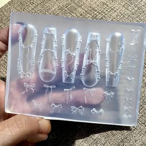 TEMU 1개 투명한 3D 스커트 가장자리 실리콘 몰드 - 플로럴 레이스 및 나비 패턴 공예 몰드, 레진 주얼리, 휴대폰 케이스 장식, 네일 아트에 적합 - 우아한 직사각형 디자인