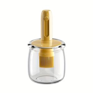 TEMU 유리 오일 브러쉬 포트 | 고온 저항, 누수 방지, 연장형 브러쉬 (소스, 계란 믹스, 올리브 오일용), 정원 BBQ 및 주방용으로 적합