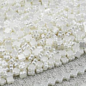 TEMU 300개 6mm 크리미 화이트 4엽 꽃 비즈 루스 비즈 아크릴 꽃 루스 비즈 스페이서 비즈 장식 비즈 비즈 & 비즈 모음 여성용 비즈 주얼리 제작 팔찌 목걸이 휴대폰 체인 헤어 장식 의류 펜 장식