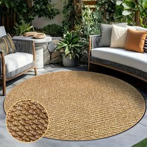 TEMU 빈티지 브라운 파인애플 디자인의 모던 원형 러그. 장식에 완벽합니다. 이 매트는 스칸디나비아 스타일의 바닥을 위한 스타일링이며, 발코니, 테라스, 현관, 정원 및 입구에 적합합니다. 봄에 새로운 추가입니다.|발매트