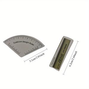 TEMU 1개 퀵 아이브로우 디자인 자 마이크로블레이딩 매핑 도구, 영구 메이크업 드로잉 가이드 타투 용품 재사용 가능, 무료 아이브로우 면도기 10개 세트 포함