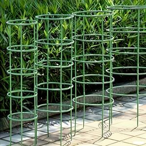 TEMU 60개 헤비듀티 스택 가능한 식물 지지대 링 - 10단 접이식 칼라, 실내/실외용, 공간절약형 꽃 지지대, 토마토, 콩, 덩굴식물에 적합 - 내구성 플라스틱 식물 지지대, 정원, 발코니용