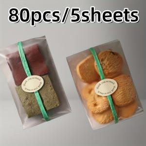 TEMU 80개/5매 신상 타원형 자체 접착식 장식 스티커 선물 포장 접착지 다용도 스타일, , 케이크 가게, 선물 가게 장식, 휴일 스티커에 적합