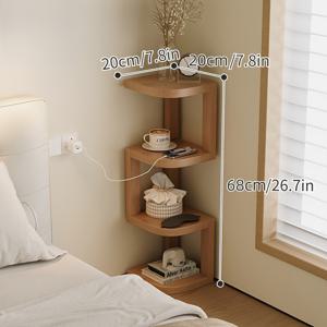 TEMU 1개 빈티지 통합 데스크탑 코너 선반, 공간 정리 보관함, 벽걸이 원목 캐비닛, 우드 선반, 견고한 원목 소재, 튼튼하고 내구성 강한 하중 지지력, 거실, 침실, 사무실 등에 적합, 현대 홈 라이프에 완벽한 랙|거실장