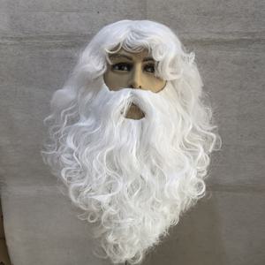 TEMU 완전한 가발 & 수염 코스튬 세트 - 크리스마스 파티용 곱슬 산타 수트와 수염, 역할극 코스튬 - 호리데이 이벤트용 너트크래커 의상