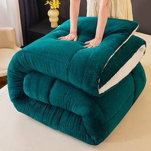 TEMU 1개 두꺼운 부드러운 플러시 이불 - 플러시 겨울 이불, 부드럽고 편안함, 세탁기 사용 가능, 사계절 이불, 모던 & 컨트리 스타일 침실에 적합, 러스틱 스타일 장식, 플러시 질감, 완벽한 선물|이불