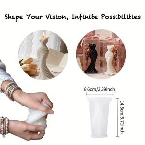 TEMU 데이 3D 슬림핏 머메이드 웨딩 드레스 실리콘 몰드, 슬림 컷과 머메이드 가운 디자인, 고온 내성 및 쉬운 탈형, 향초, 레진 플라스터 공예, 웨딩 데코, 기념일 선물, 파티 용품, 커플 데이트, 로맨틱 홈 데코, 수제 아트 작품을 위한 아티산 크래프트 몰드