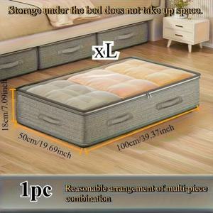 TEMU 1개 침대 밑 수납 박스 - 접이식 패브릭 옷장 정리함, 담요 및 이불에 적합 | 공간 절약형 디자인, 다기능 사용, 바닥 공간 필요 없음, 침대 밑 수납 필수품|이불정리함