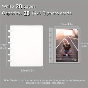 TEMU 귀여운 4X6 포토 앨범 1개, Kpop 6인치 포스트카드 사진 바인더, 블랙, 화이트 또는 투명한 단색 디자인. 스티커 북렛 포함, 단일 그리드 레이아웃으로 쉬운 분위기, PP 루스 리프 재질로 제작