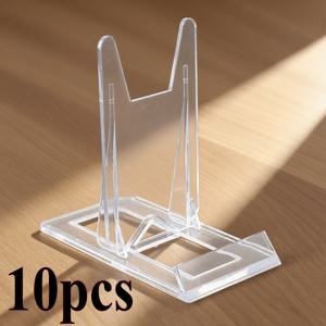 TEMU 책 전시용 튼튼한 투명 아크릴 스탠드 10개 세트 - 조절 가능한 이젤 디자인, 조립 불필요, 가정 사무실, 도서관 및 소매점에 적합한 안정적인 받침대 - 잡지, 엽서, 사진 및 미술 작품과 잘 호환 - 스타일