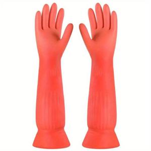 TEMU 라텍스 설거지 장갑 엑스트라 롱 두꺼운 미끄럼방지 내구성 주방 가사 청소 세차 옷 장갑