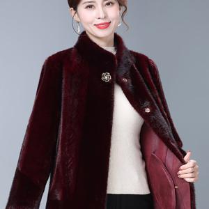 TEMU 플러스 사이즈 여성용 페이크 밍크 코트 | 가을 & 겨울 패션, 단색, 버튼 디테일, Xue Xi의 시크 스타일|빅사이즈