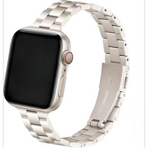 TEMU 애플워치 40mm/38mm/41mm/42mm/44mm/45mm/46mm/49mm용 얇은 밴드, 메탈 교체용 조절형 손목 스트랩 - iWatch Ultra/SE/시리즈 10/9/8/7/6/5/4/3/2/1용 (시계 미포함) - 여성 & 남성용, 내구성 & 스타일리시