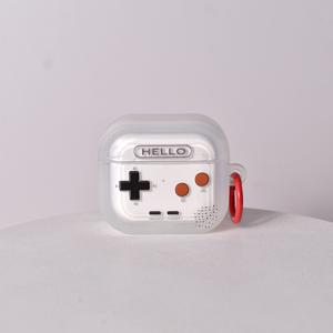 TEMU 크리에이티브 디자인 게임 컨트롤러 헤드폰 케이스, 화이트 리프레싱 이어폰 커버, 레트로 향수 충격 방지 쉘, 에어팟 1/2/3/4/Pro 이어폰 가방에 적합