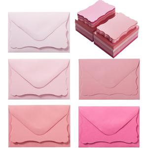TEMU 미니 봉투 100개 세트, 5가지 색상 메모 카드 포함, 봉투 100개 + 카드 100개, 봉투가 있는 작은 인사말 카드, 발렌타인데이, 결혼식, 생일, 아기 세례식에 적합, 사이즈 4 X 2.7인치, 핑크색