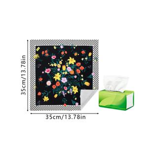 TEMU 고양이용 접착식 매직 랩 패브릭 1개 - 블랙 플로럴 패치워크 셀프스틱 세탁 가능 재사용 가능 고양이 침대, 스크래치 방지 커버, 여행용, 기기용품 및 메이크업 정리함용 (멀티 컬러) - 보호용 랩 테이프