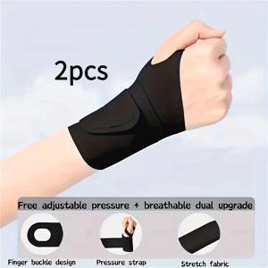 TEMU 조절 가능한 손목 압박 스트랩 2개 - 튼튼한 인체공학적 손목 지지대, 조절 가능한 밴드 및 그립 포함, 역도, 헬스장 운동에 적합 - 남녀 공용 손목 지지대, 손목 보호대, 피트니스 추가 장비, 신축성 있는 디자인, 내구성 있는 소재