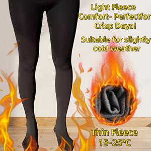 TEMU [가을/겨울 스타일] 여성용 블랙 플러스 사이즈 팬티스타킹 하이웨스트 고탄력 레깅스 가을/겨울 스타일 기모 안감 사계절 타이츠, 패셔너블하고 활용도 높은 한 쌍