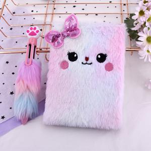 TEMU 2개 묶음 A6 홀치기 염색 플러시 노트북 | 멀티 컬러 볼펜 세트, 선물, 휴일, 할로윈, 추수감사절 파티 선물로 완벽