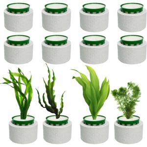 TEMU 12팩 부유 방지 세라믹 수족관 식물 고정 링, 수생식물 고정 링, 수족관 조경 세라믹 식물 고정 링 웨이트, 어항 액세서리용