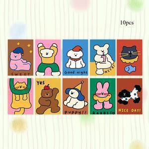 TEMU 10개 세트, Goodnight 도파민 동물 스타일 벽 장식 카드, 심미적인 힐링 장식 포스카드