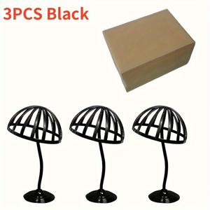 TEMU 3개 세트 휴대용 플라스틱 모자 디스플레이 스탠드 - 야구모자용, 헤비듀티 스탠드형 바닥 랙, 멀티 후크 홀더 포함, 골든 튜브 조립 불필요, 의류 매장, 소매점, 정리용 - 내구성 강한 모자 홀더 정리대