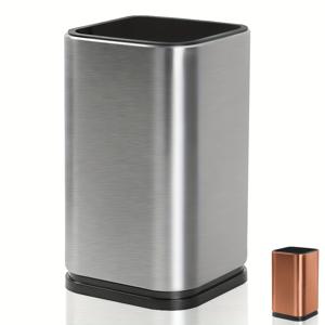 TEMU 스테인리스 스틸 주방용 주방용품 홀더 - 대형 직사각형 주방용품 정리함 (숟가락 & 주걱, 엔드 포함), 광택 처리된 주방용품 정리함, 주방 조리대에 적합, 이상적인 선물용 정리함 (스테인리스 스틸)