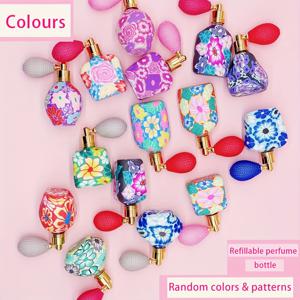 TEMU 1개/2개입. 랜덤 배송, 레트로 프린트 에어백 소프트 도자기 유리 향수 분사 병, 0.271 Oz 레트로 프린트 플로럴 에어백 소프트 도자기 향수 스프레이 병 - 리필 가능 휴대용 여행용 미니 분사기 - 랜덤 패턴