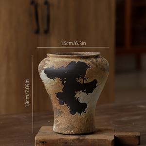 TEMU 빈티지 팜하우스 세라믹 화병, 거실 침실 테이블 벽난로용 레드 클레이 원형 꽃다발 포트 홈 데코