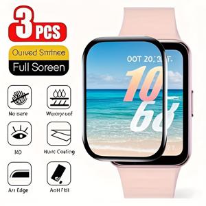 TEMU 갤럭시 핏 3용 3pcs 방지 스크래치, 방지 지문 PMMA 복합 스크린 보호 필름, HD, 매끄러움, 스크래치 방지, 오일 방지 코팅, 버블 프리 설치 (유리 아님)