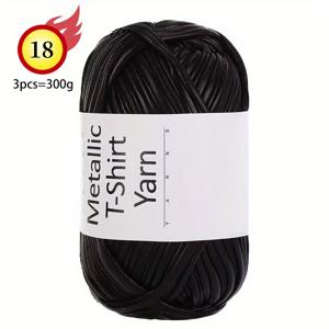 TEMU 반짝이는 메탈릭 색상 원단 스트립, 수제 직조 재료, 두꺼운 코바늘 뜨개질 털실, 코바늘 가방, 쿠션, 신발, 수납 바구니, 공예품, 머리띠 및 기타 패션 추가품 제작에 사용. 100% 폴리에스터 섬유, 1 봉투 = 3개 = 300G|머리띠|신발정리대