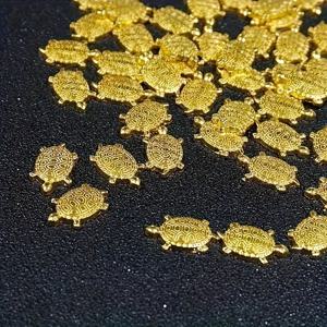 TEMU 30/100개 골든 럭키 거북이 참 - 풍수 부의 매력, 정교한 금속 행운 피규어, 지갑, 집 및 사무실 장식, 책상 장식에 이상적 | 골든 거북이 참 | 금속 구조, 거북이 장식