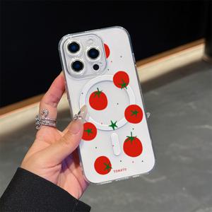 TEMU 토마토 폰 케이스, 애플 아이폰 13, 13 ProMax, 14, 14 ProMax, 15, 15ProMax, 16, 16ProMax, 17, 17Pro, 17Air, 17ProMax 호환 무선 자기 충전 액세서리 폰 케이스
