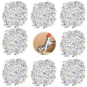 TEMU 인체공학적 핸들이 장착된 강력 로터리 가죽 펀치, 다양한 사이즈 펀치 키트 포함 - 정밀한 원형/정사각형/직사각형/별/하트/클로버 구멍을 위한 수동 레버 메커니즘 - 벨트, 시계 밴드, 가죽 공예에 적합