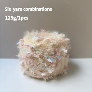 TEMU 뜨개질 & 코바늘 뜨개용 굵은 손뜨개 털실 | 스카프, 비니, 가방, 의류 & 액세서리 (라이트 옐로우, 멀티컬러, 폴리아미드, 폴리에스터 혼방)