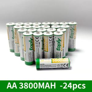 TEMU 6/10/24팩 (대량 구매 할인) toply AA 충전지 3800mAh 고용량 NiMH, 사전 충전 1.2V 저자가 방전, 카메라, 리모컨, 스마트 기기, 태블릿, 스마트폰, 게임 콘솔 호환