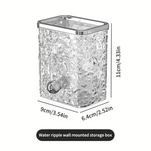 TEMU 벽걸이 욕실 수납함 | 물결 디자인 | 칫솔, 빗, 치약 및 제품용 다구획 정리함 | 금속 마감의 내구성 있는 플라스틱 | 드릴링 필요 없음 | 현대적인 홈 데코에 이상적, 욕실 정리함 | 모던한 욕실 액세서리 | 투명 정리함