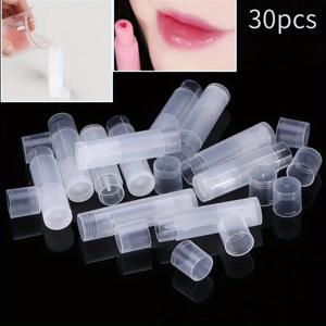 TEMU 30개 투명 플라스틱 립글로스 튜브 캡 포함 - DIY 빈 립글로스, 립스틱 & 밤 용기, 쉬운 보관 및 분사용