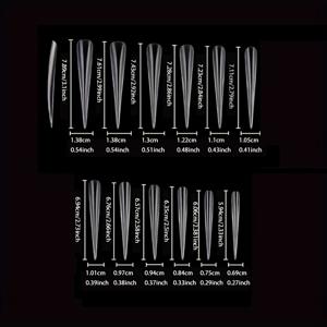TEMU 5Xl 긴 풀커버 네일 팁, 긴 물방울 모양 네일, 투명한 살롱 포인트 네일 60개 세트, 네일 액세서리