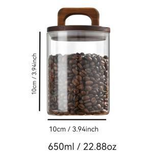 TEMU 1개 유리 식품 보관 용기 플립탑 뚜껑 - 내구성 강한 식기세척기 사용 가능 팬트리 캔스터, 커피콩, 사탕, 쿠키, 파스타, 견과류, 향신료용 - 유리 용기 650ml-1100ml|커피|식기세척기|식기세척기