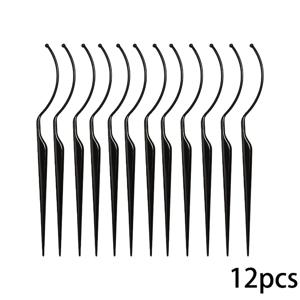 TEMU 접목용 인조 속눈썹 시험용 장치, 속눈썹 미용 시험용 스트립 디스플레이 스탠드, 보드 제작 도구, 메이크업 흑백 플라스틱 스틱 12개